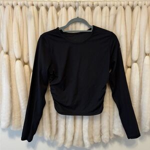 lululemon All It Takes Ribbed Nulu Long-Sleeve Shirt, Black, Sz 8